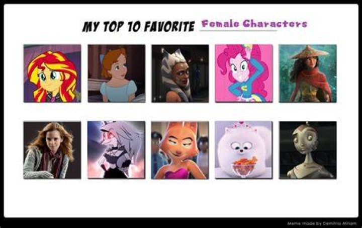 10 of my favourite female cartoon characters by devcatscratch on