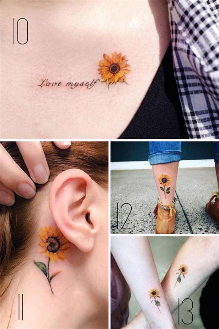 50+ Small Sunflower Tattoo Ideas