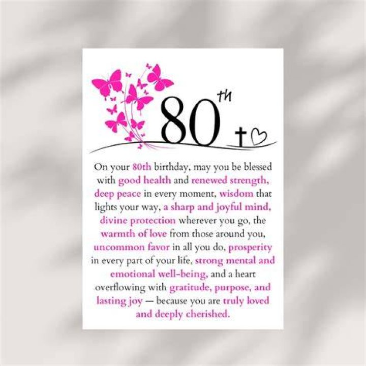 80th Birthday Card Message Female 80th Birthday Greeting Card Cards