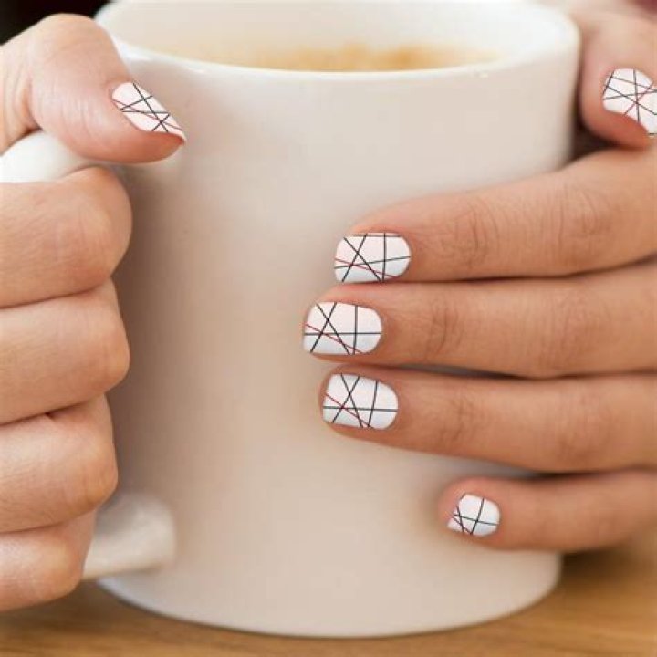 Black and red lines minx nail art in 2021 Hair styles