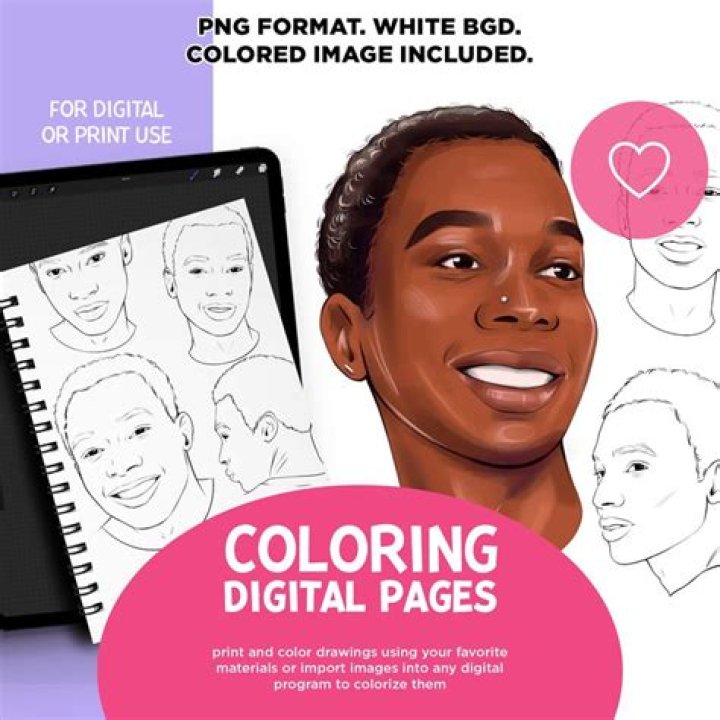 BLACK MALE FACES coloring Pages Coloring Books Adult Etsy Pocket App