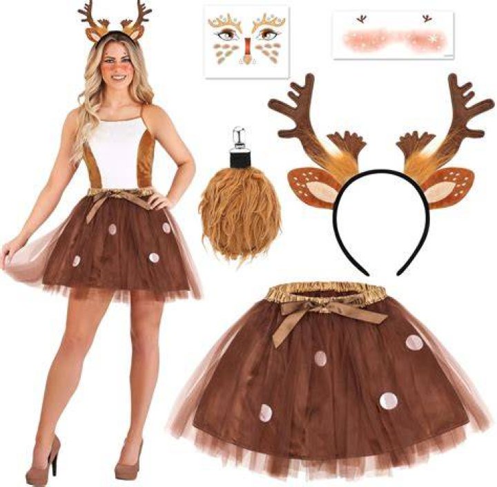 Cute Christmas Outfit with Reindeer Antlers and Ornament