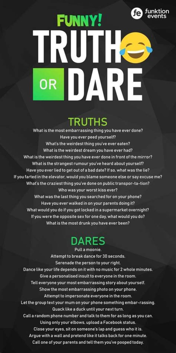 Funny Truth Or Dare, Truth And Dare, Best Friend Questions, Truth Or