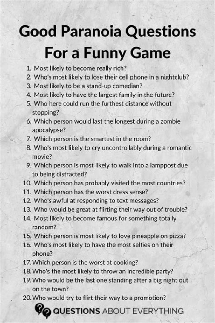 Good Questions To Ask For Paranoia