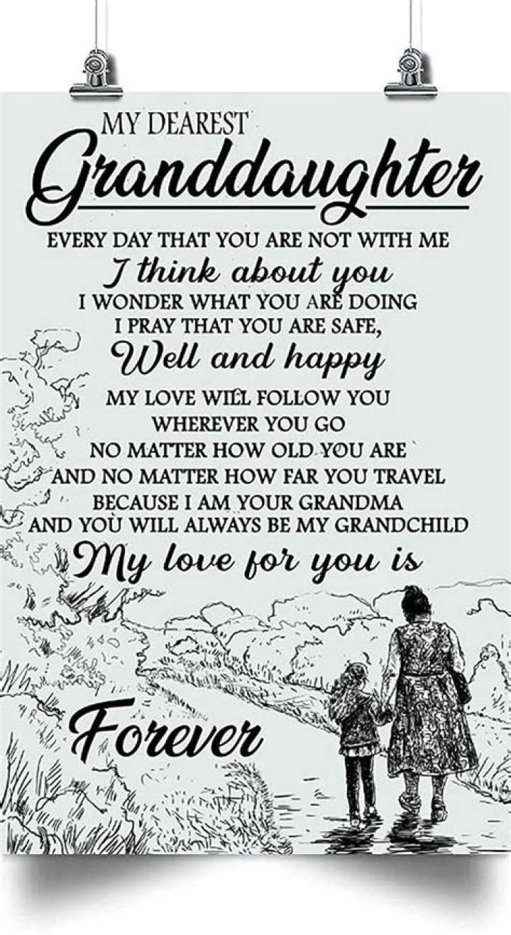 Granddaughter Poster My Dearest Granddaughter I Think About You