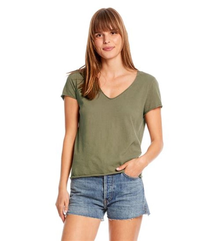 Michael Stars Womens Jade Soft VNeck Tshirt Redwood, Size XS V