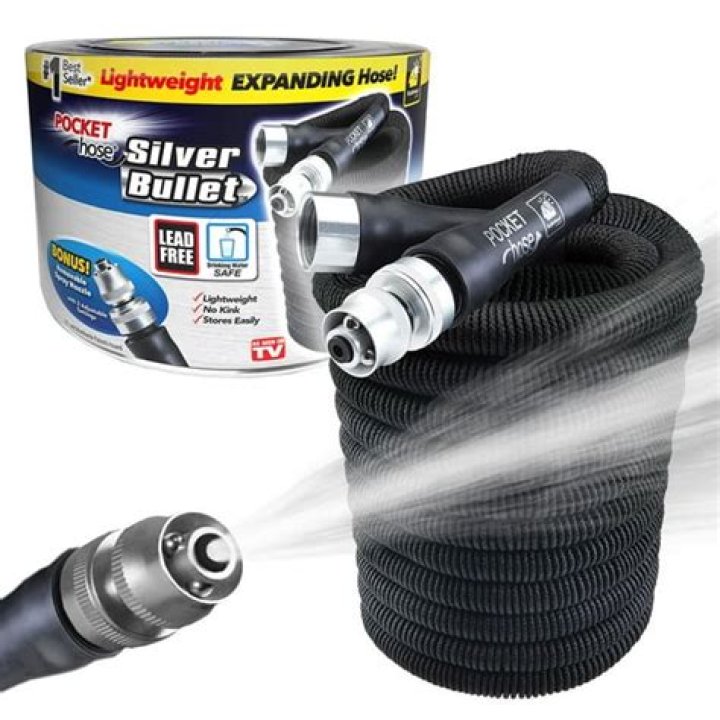 Pocket Hose Original Silver Bullet (25 Ft) Lightweight Water Hose by