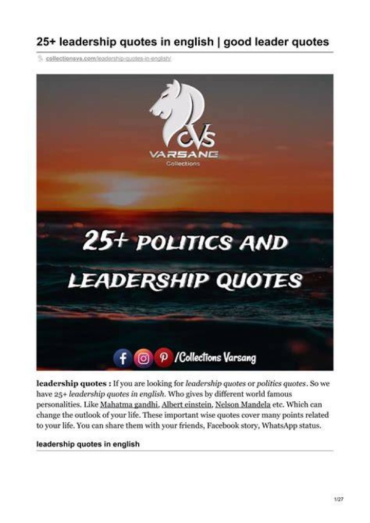 TOP 25 LEADERSHIP QUOTES (of 1000) AZ Quotes