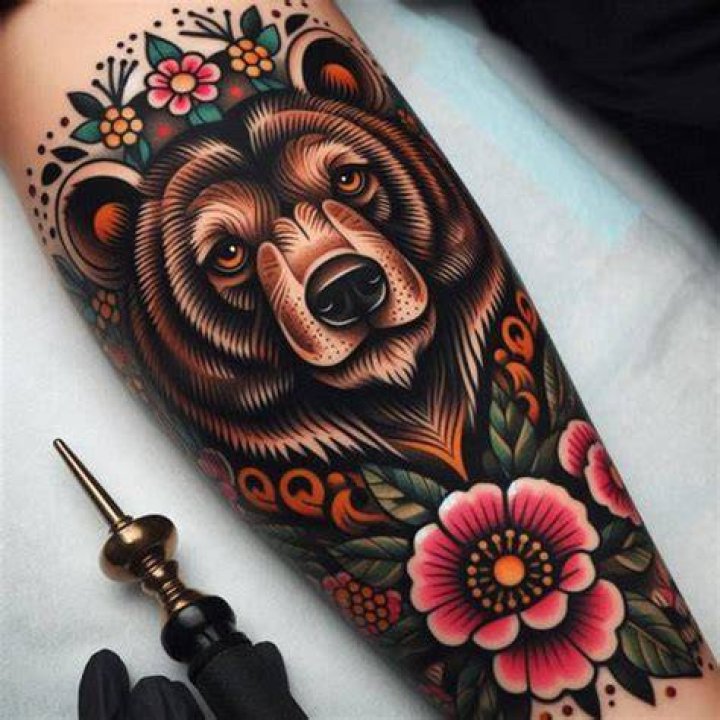 Traditional Bear Tattoos