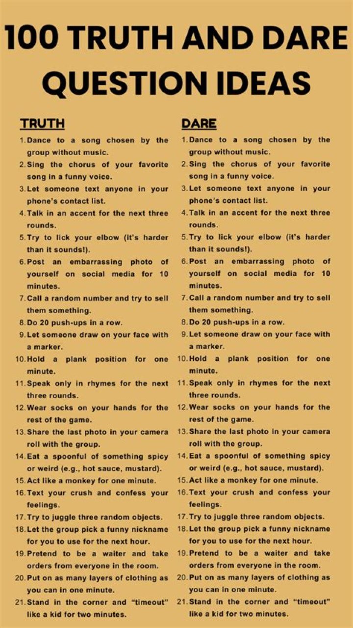 Truth or dare questions Good truth or dares, Truth or dare questions